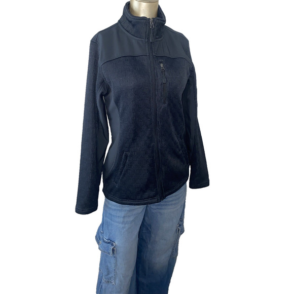 Swiss Tech Zip Front Fleece Lined Jacket Women Small 4-6 Graystone Gorpcore - Picture 1 of 8